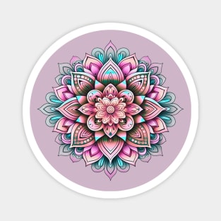Psychedelic Blooms: Lotus Dreamscape Mandala Magnet